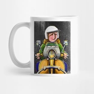 Retro Scooter, Classic Scooter, Scooterist, Scootering, Scooter Rider, Mod Art Mug